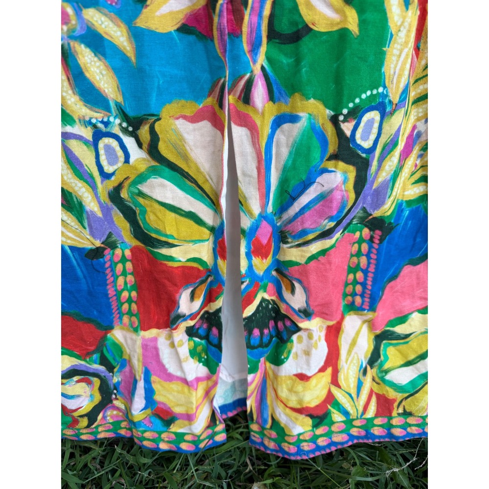 Antonio Melani Multi Color Tropical Floral Maxi Dress Square Neck Sleeveless 12 - Picture 9 of 9